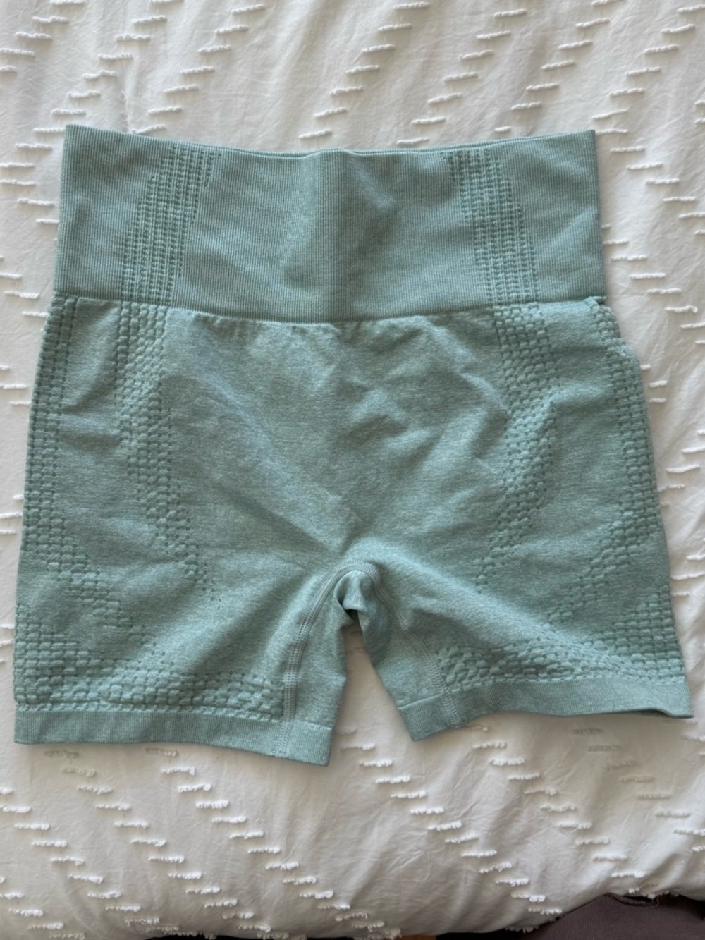 High-Waist Seamless Women’s Shorts in Sage Green